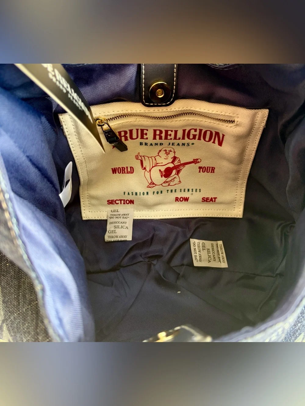 NWT TRUE RELIGION Denim Hobo Bag , Denim Wallet, Jessica S. Sunglasses & Scarf
